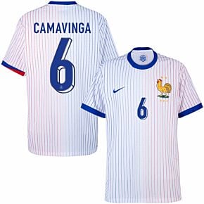 24-25 France Dri-Fit ADV Match Away Shirt + Camavinga 6 (Official Printing)
