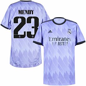 22-23 Real Madrid Away Shirt + Mendy 23 (Official Cup Printing)