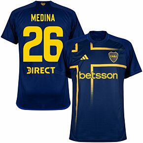 24-25 Boca Juniors 3rd Shirt + Medina 26 (Fan Style Printing)