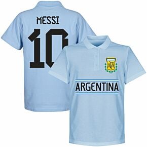 Argentina Messi 10 Team Polo Shirt - Sky Blue