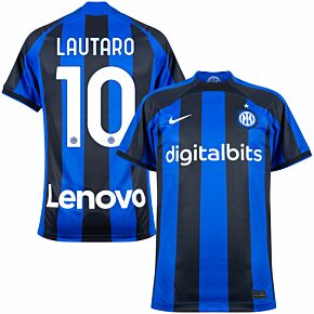 22-23 Inter Milan Home Shirt + Lautaro 10 (Official Printing)