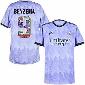 22-23 Real Madrid Away Shirt + Benzema 9 (Pre-Season Printing)