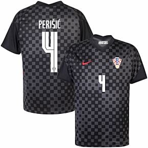 20-21 Croatia Away Shirt + Perišić 4 (Official Printing)