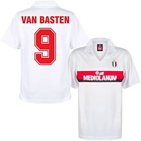 1988 AC Milan Away Retro Shirt + Van Basten 9 (Retro Flock Printing)