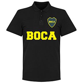 Boca Text Polo Shirt - Black