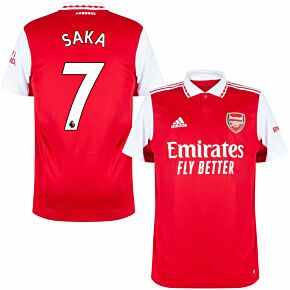 22-23 Arsenal Home Shirt + Saka 7 (Premier League)