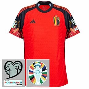 22-23 Belgium Home Shirt + Euro 2024 Qualifying Patch Set