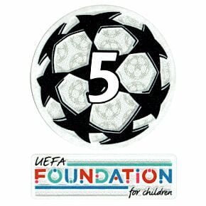 21-22 UCL Starball 5 Times Winner + UEFA Foundation Patch Set