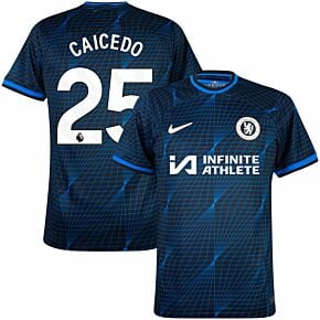 23-24 Chelsea Away Shirt (incl. Sponsor) + Caicedo 25 (Premier League)