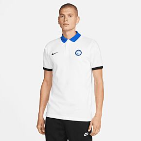 22-23 Inter Milan NSW Crest Pique Polo Shirt - White/Blue
