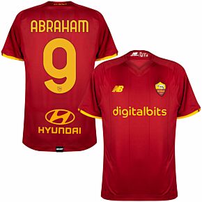 21-22 AS Roma Home Shirt + Abraham 9 (Official Printing)