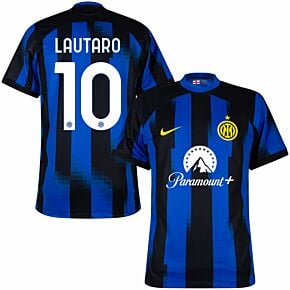 23-24 Inter Milan Home Shirt + Lautaro 10 (Official Printing)