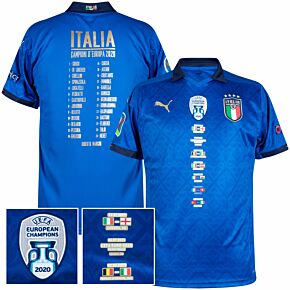 20-21 Italy Home Euro 2020 Road to Victory Squad Commemorative Shirt