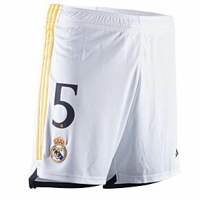 23-24 Real Madrid Home Shorts + No.5 (Official Cup Style)