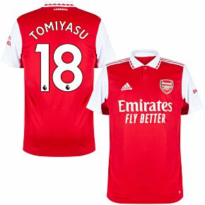 22-23 Arsenal Home Shirt + Tomiyasu 18 (Premier League)