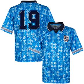 1990 England 3rd No.19 Retro World Cup Finals Shirt (Retro Flock Printing)