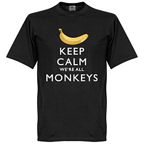 Keep Calm We're All Monkeys Tee - Black