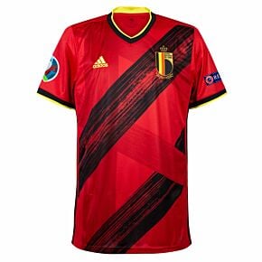 20-21 Belgium Home Shirt + Euro 2020 & Respect Patches