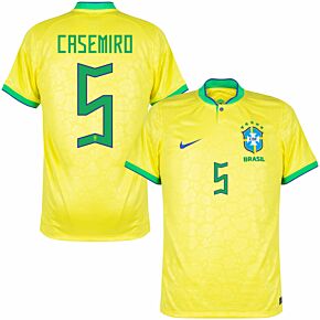 22-23 Brazil Home Shirt + Casemiro 5 (Official Printing)