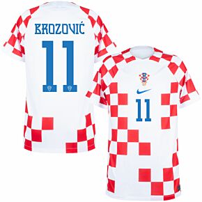 22-23 Croatia Home Shirt + Brozović 11 (Official Printing)