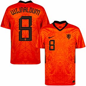 20-21 Holland Home Shirt + Wijnaldum 8 (Official Printing)