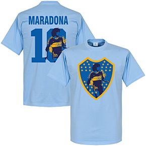 Maradona 10 Boca Crest Tee - Sky