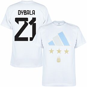 2022 World Cup Argentina Winners T-Shirt + Dybala 21