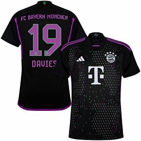 23-24 Bayern Munich Away Shirt + Davies 19 (Official Printing)