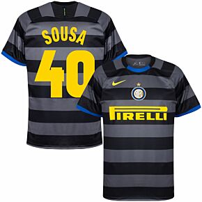20-21 Inter Milan 3rd Shirt + Sousa 40 (Retro Fan Style)