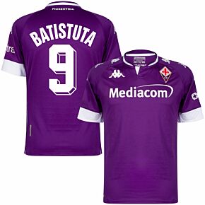20-21 Fiorentina Home Shirt + Batistuta 9 (Retro Fan Style Printing)