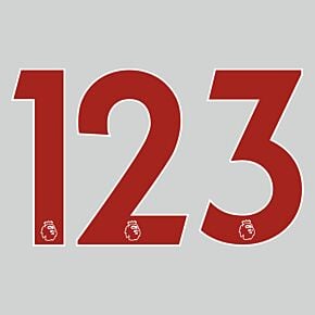 20-22 Premier League Official Adult Player Numbers - Red (265mm)