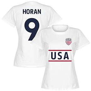USA Horan 9 Team Womens T-Shirt - White
