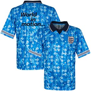 1990 England World Cup Finals Retro 3rd Shirt + World In Motion (Flock Print)