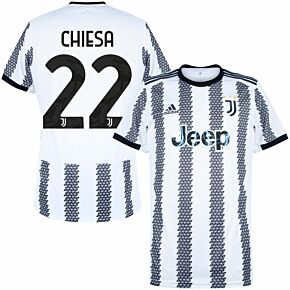 22-23 Juventus Home Shirt + Chiesa 22 (Official Printing)