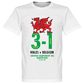 Wales v Belgium 3-1 Victory Commemorative Tee - White