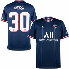 21-22 PSG Home Shirt + Messi 30 (Official Cup Printing)