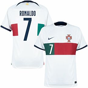 22-23 Portugal Away Shirt + Ronaldo 7 (Fan Style Printing)