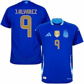 24-25 Argentina Away Authentic Shirt + J.Alvarez 9 (Official Printing)