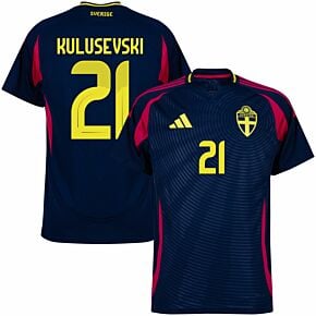 24-25 Sweden Away Shirt + Kulusevski 21 (Official Printing)