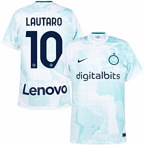 22-23 Inter Milan Away Shirt + Lautaro 10 (Official Printing)