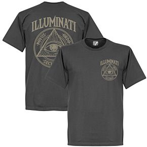 Illuminati Pocket & Back Print Tee - Dark Grey