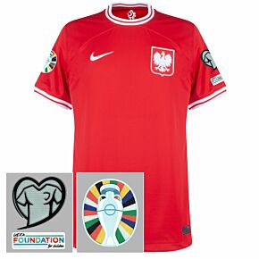 22-23 Poland Home Shirt + Euro 2024 Qualifying Patch Set