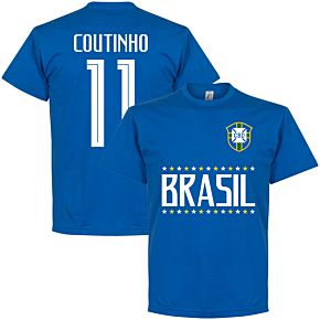 Copa America 2021 Brazil National Soccer Team #11 Philippe Coutinho Men's Tee T-Shirt