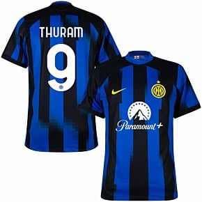 23-24 Inter Milan Home Shirt + Thuram 9 (Official Printing)