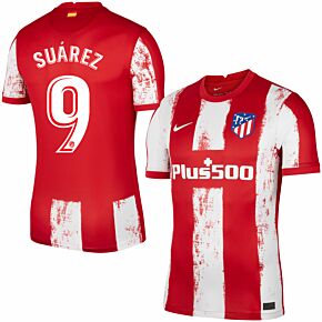 21-22 Atletico Madrid Home Shirt + Suárez 9 (Official Printing)