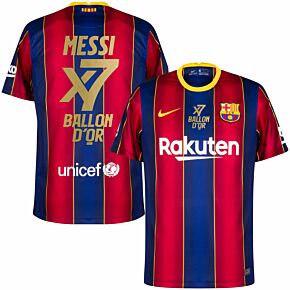 20-21 Barcelona Home Shirt + 7X Ballon D’Or Print