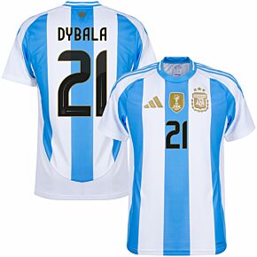 24-25 Argentina Home Shirt + Dybala 21 (Official Printing)