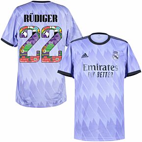 22-23 Real Madrid Away Shirt + Rüdiger 22 (Pre-Season Printing)