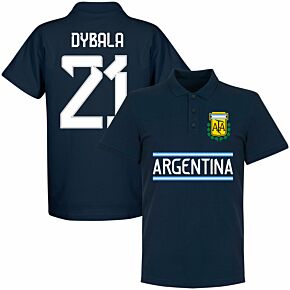Argentina Dybala 21 Team Polo Shirt - Navy