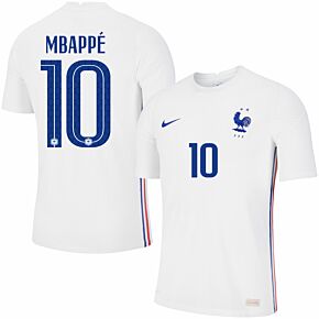 20-21 France Vapor Match Away Shirt + Mbappé 10 (Official Printing)